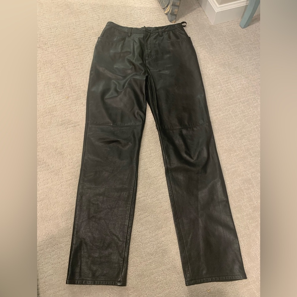 Jones New York leather jeans. Vintage, circa 2000.